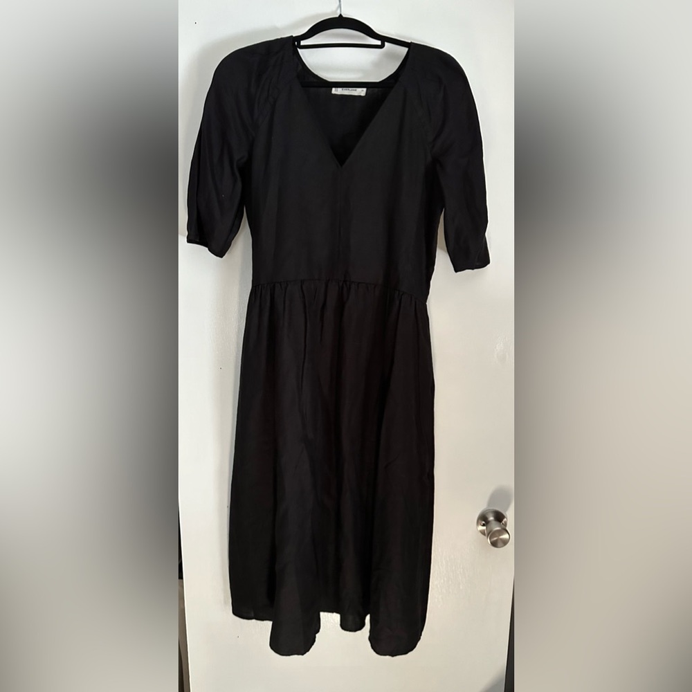 Everlane Linen Oversized Puff Sleeve dress size XS NWOT - Picture 6 of 7